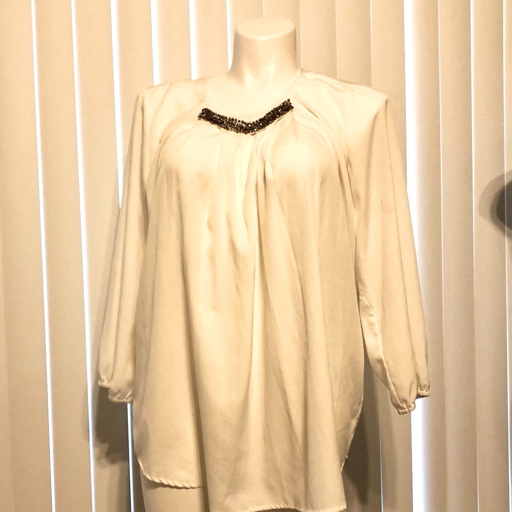 Salon studios NWOT tunic top jeweled neckline